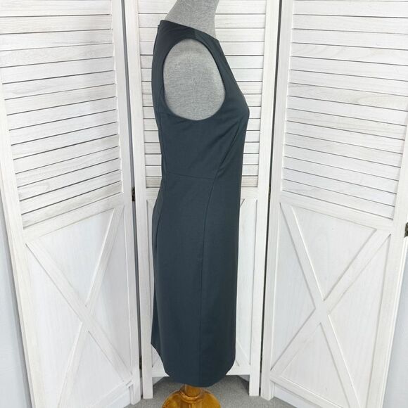 Theory Betty 2B Wool Blend Sheath Dress Grey Size 10 Sleeveless Stretch - Picture 4 of 16